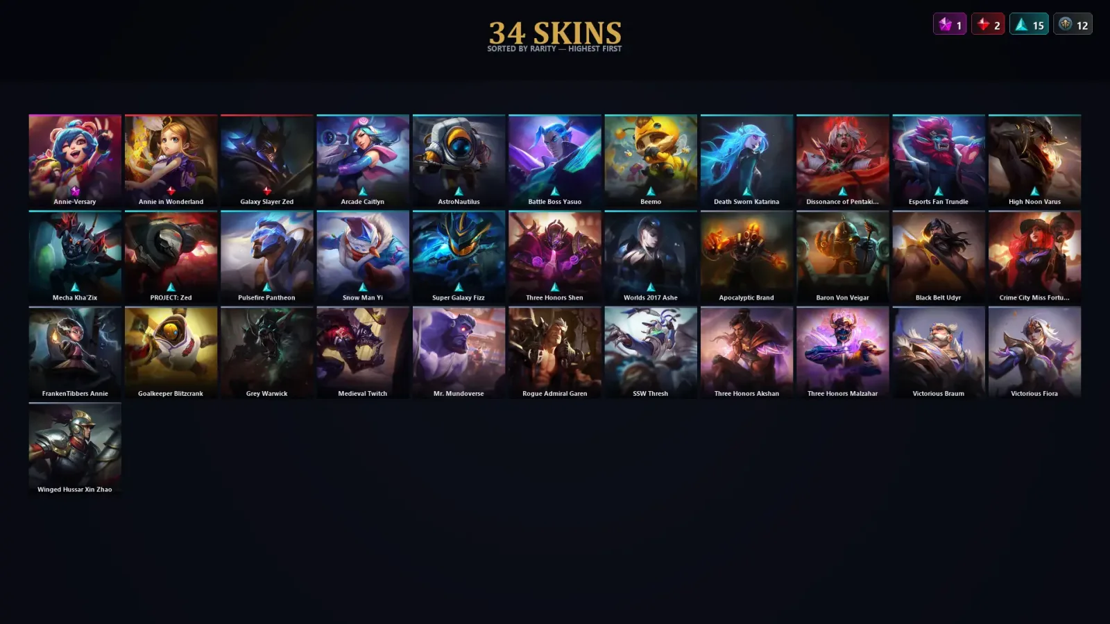 [LoL] | TR | Level 130 | Bronze II | 125 Champions | 34 Skins | 39,183 BE — LoL account