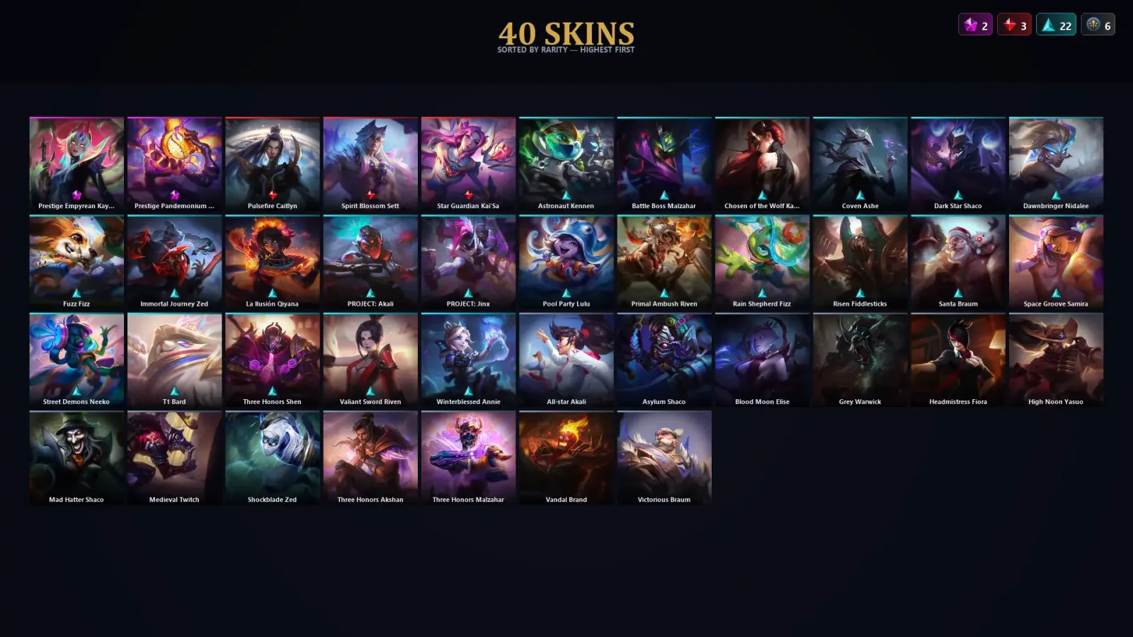 [LoL] | TR | Level 89 | Platinum IV | 144 Champions | 40 Skins — LoL account