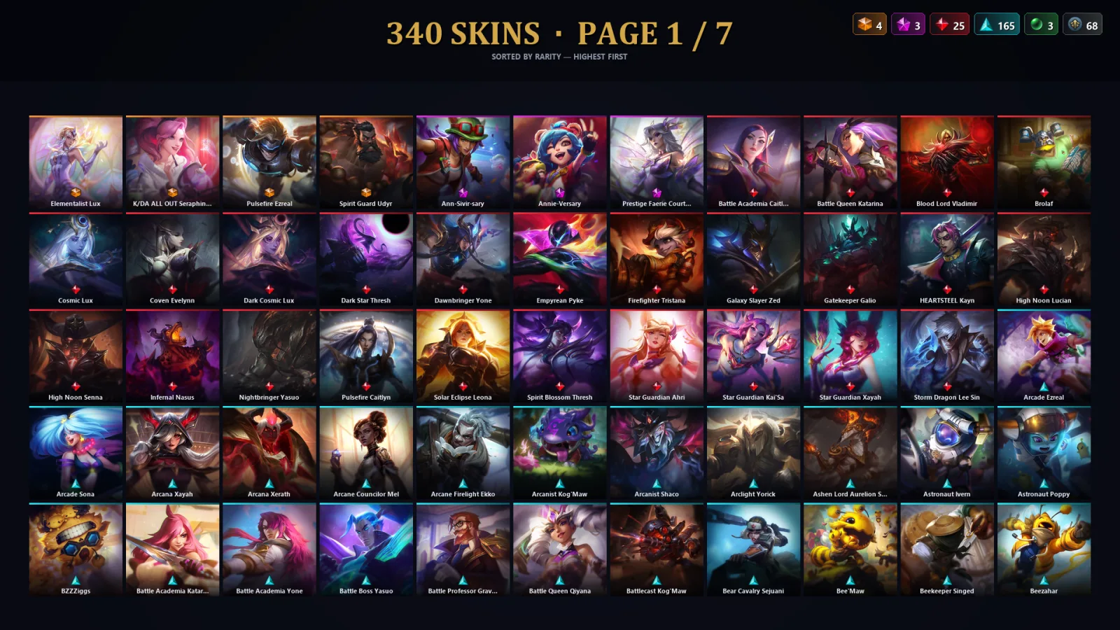 [LoL] | EUW | Level 500 | 173 Champions | 308 Skins | 173,823 BE