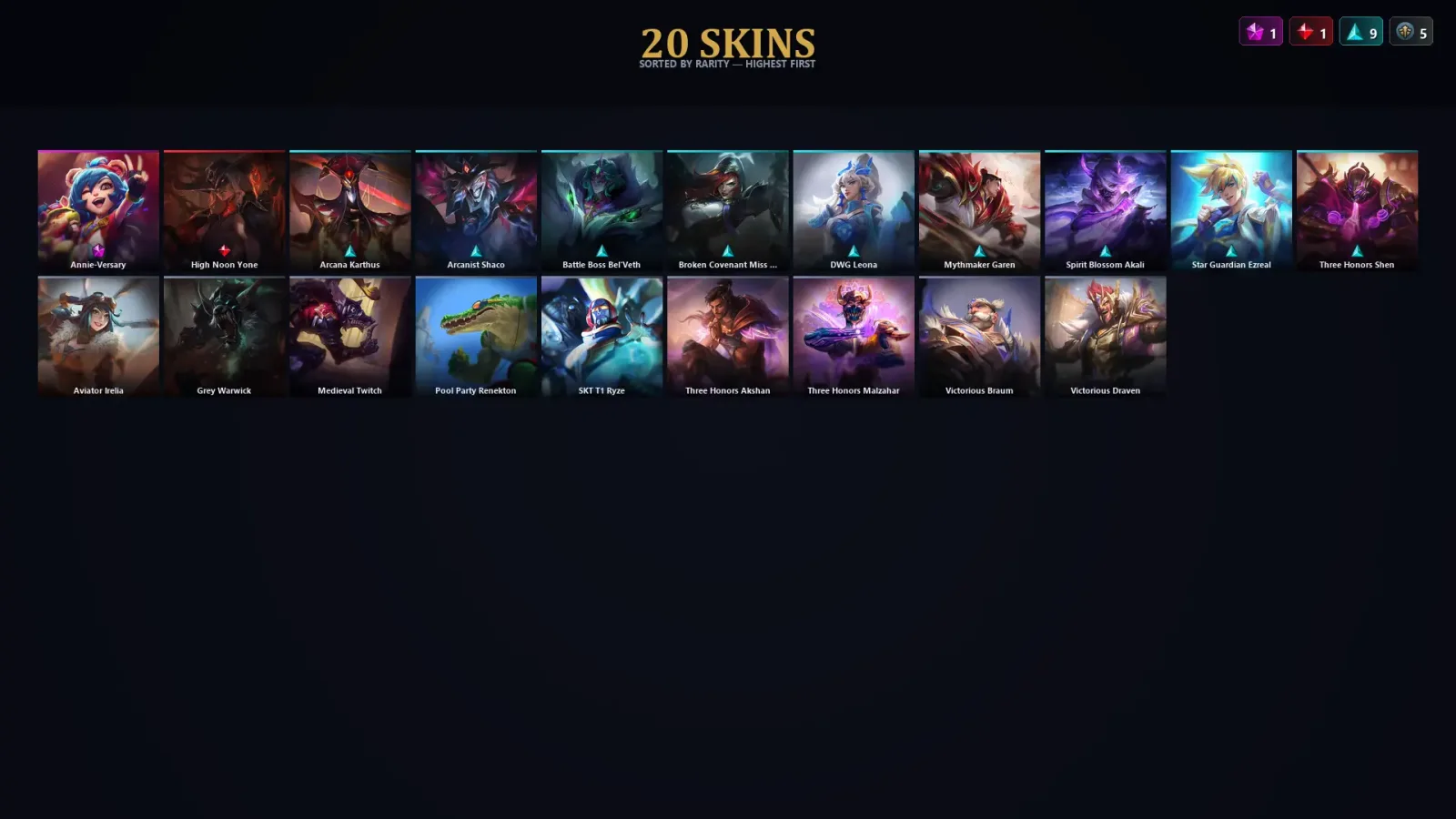 [LoL] | TR | Level 136 | Diamond IV | 158 Champions | 20 Skins