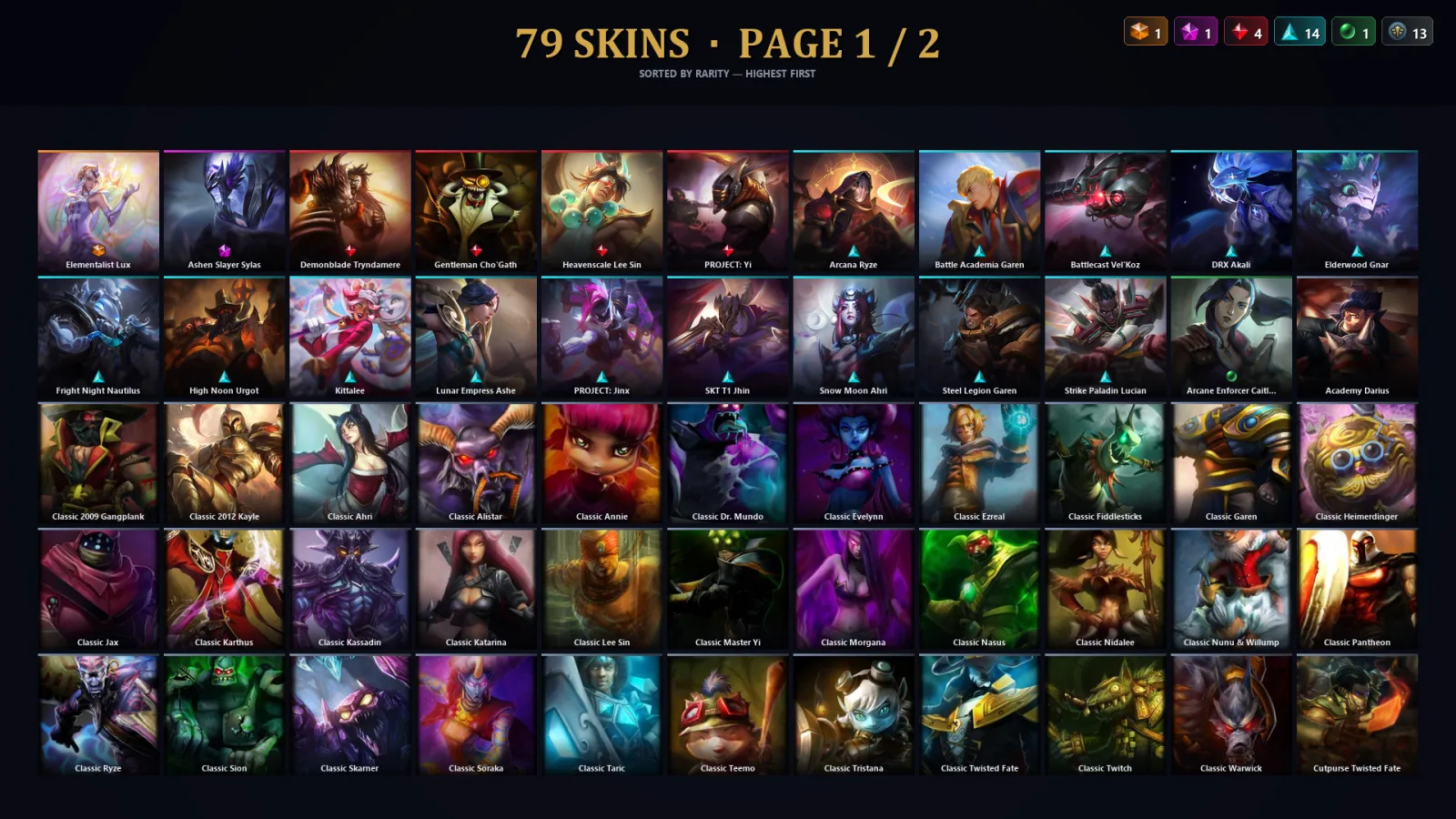 [LoL] | TR | Level 129 | Silver II | 90 Champions | 47 Skins | 26,495 BE