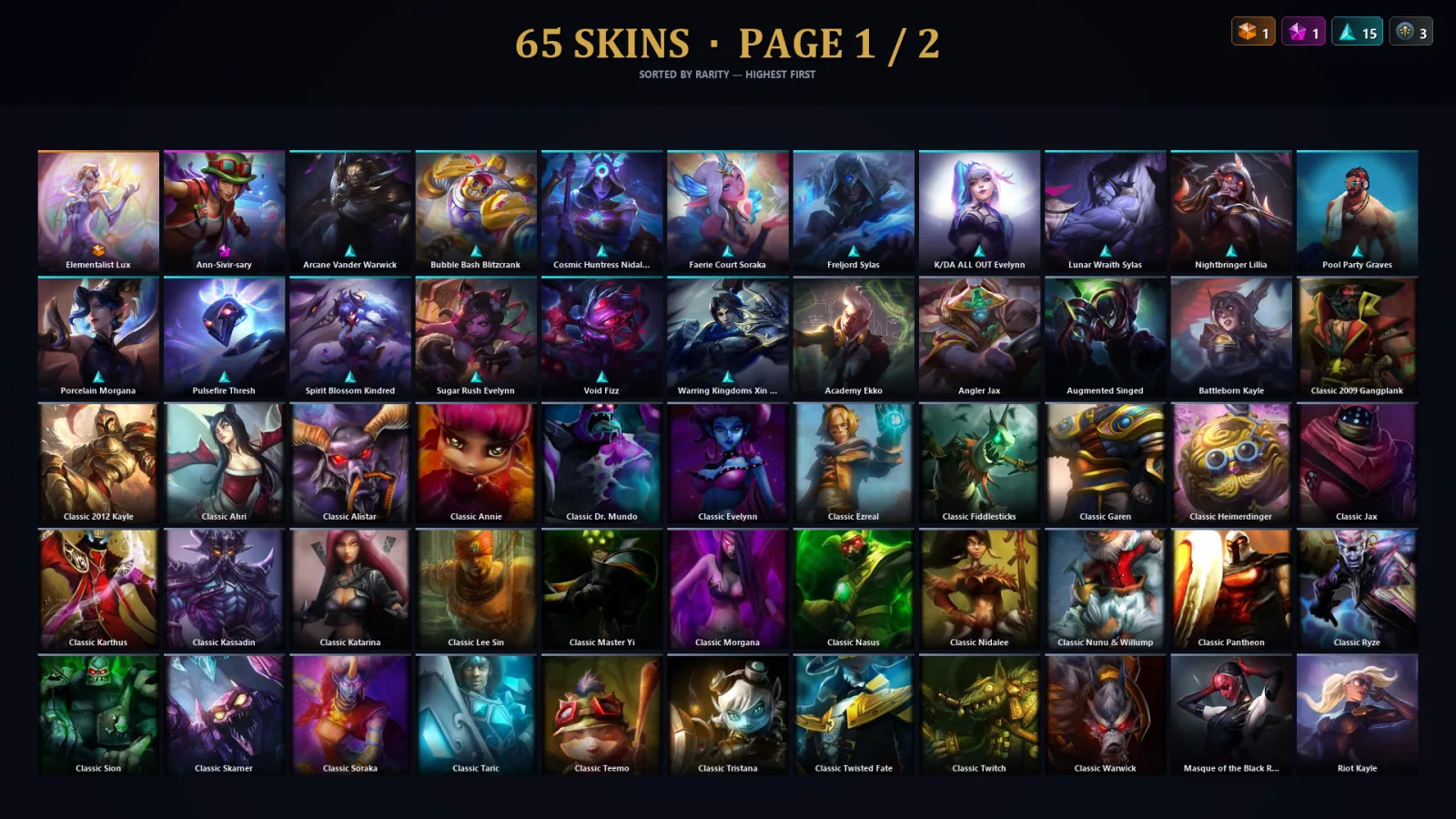 [LoL] | TR | Level 108 | Diamond III | 114 Champions | 65 Skins | 11,255 BE