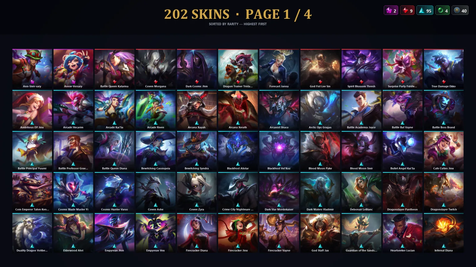 [LoL] | EUW | Level 500 | 173 Champions | 170 Skins | 81,920 BE