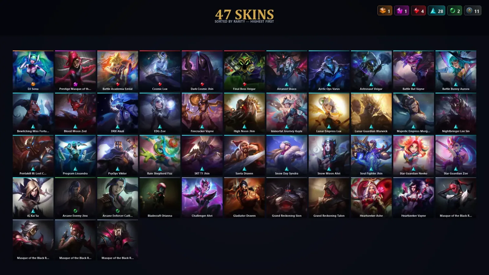 [LoL] | TR | Level 76 | Platinum IV | 98 Champions | 47 Skins