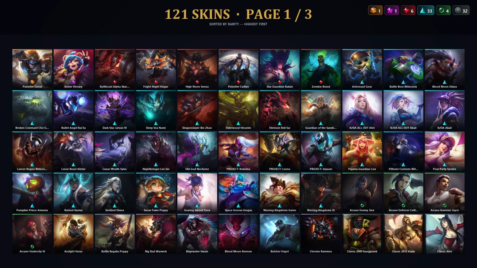 [LoL] | TR | Level 202 | 150 Champions | 89 Skins