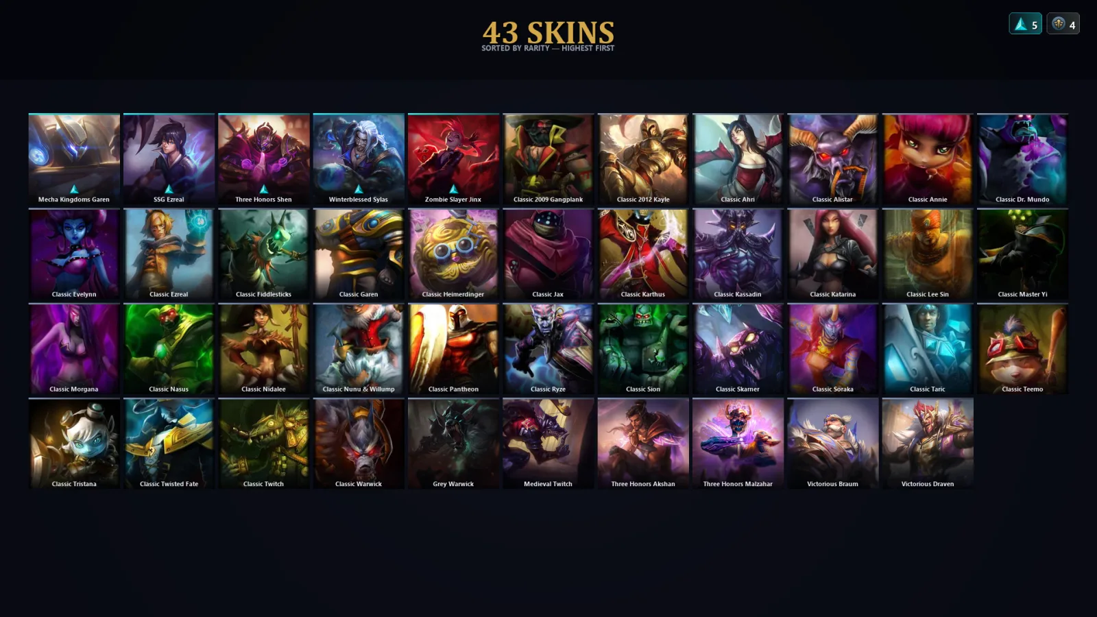 [LoL] | EUW | Level 57 | Diamond IV | 72 Champions | 11 Skins | 11,716 BE