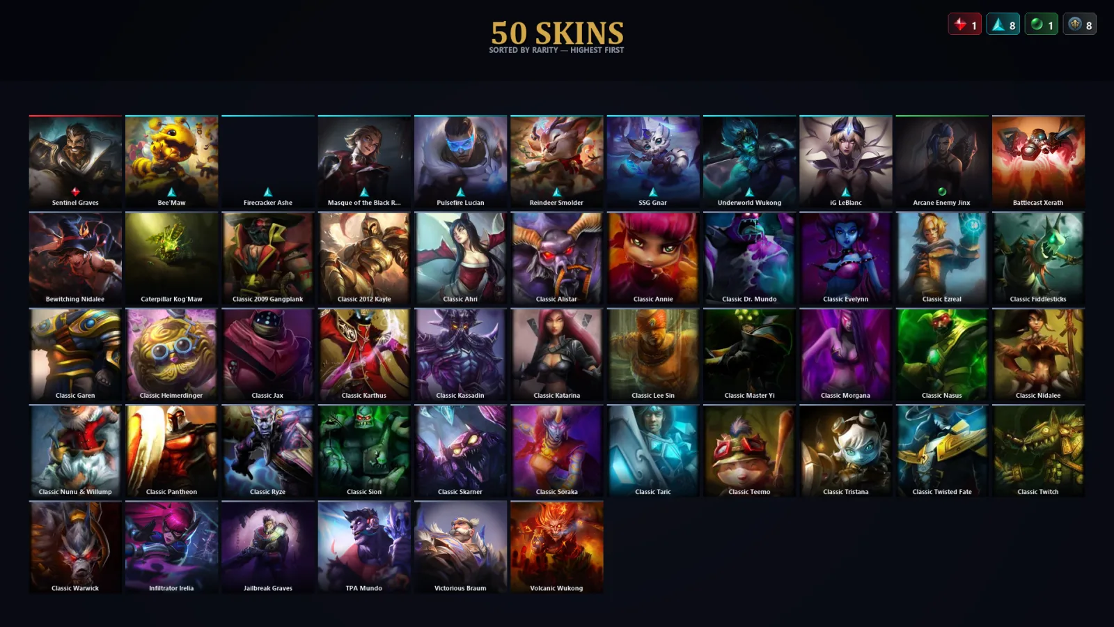 [LoL] | TR | Level 30 | Master | 116 Champions | 18 Skins | 10,955 BE