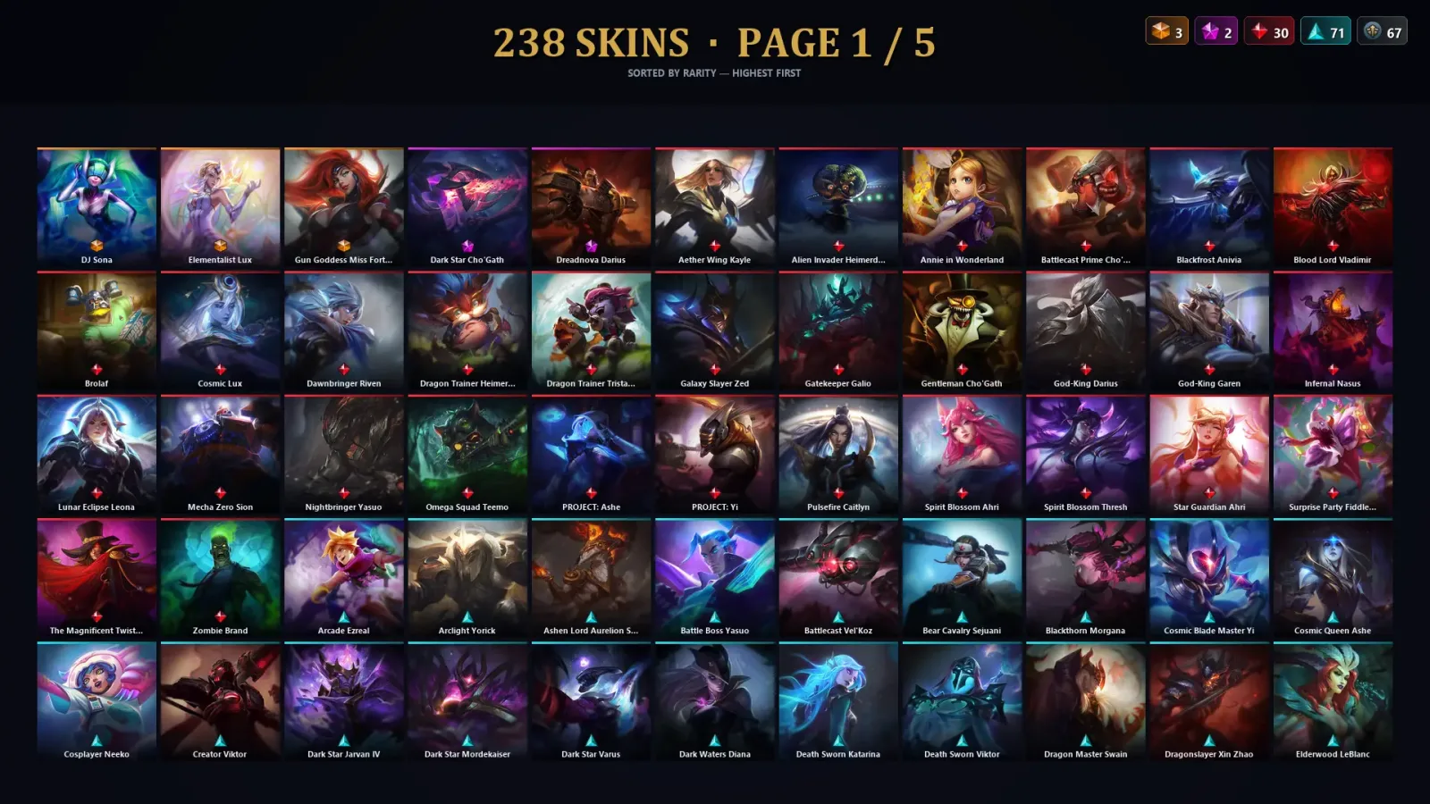 [LoL] | EUW | Level 93 | Bronze II | 124 Champions | 238 Skins | 20,579 BE