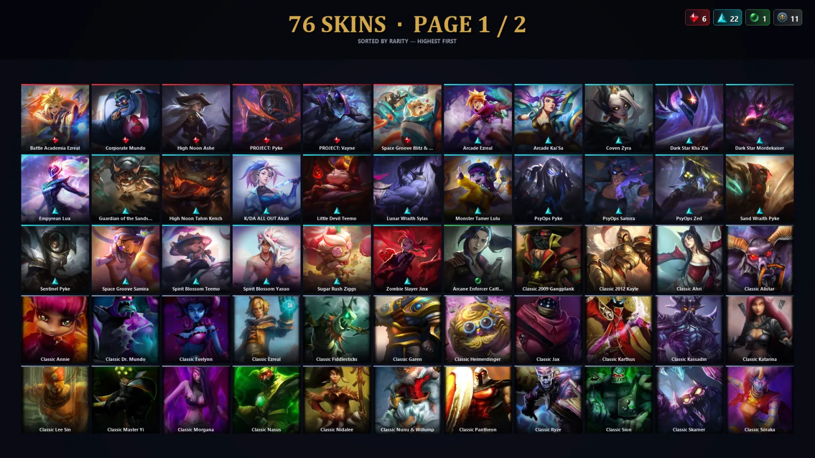 [LoL] | TR | Level 246 | 108 Champions | 76 Skins | 12,140 BE
