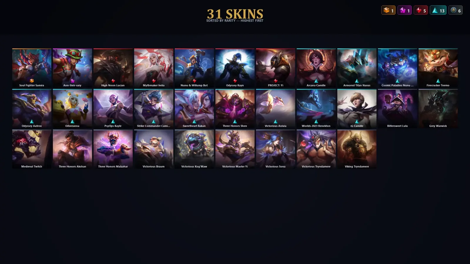 [LoL] | EUW | Level 30 | Master | 94 Champions | 31 Skins | 36,297 BE