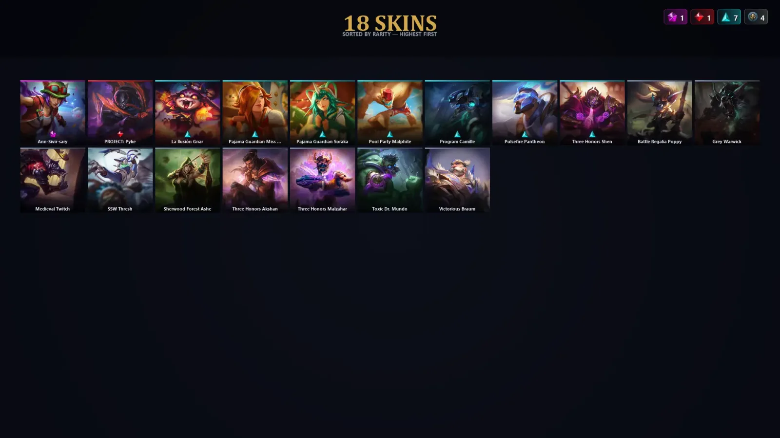 [LoL] | TR | Level 50 | Emerald IV | 81 Champions | 18 Skins — LoL account