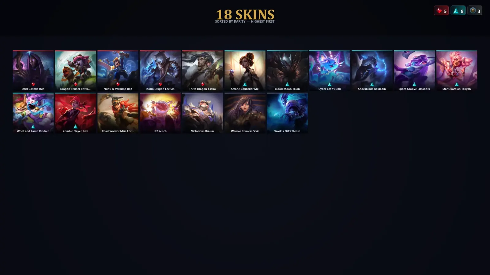 [LoL] | TR | Level 59 | Emerald IV | 160 Champions | 18 Skins — LoL account