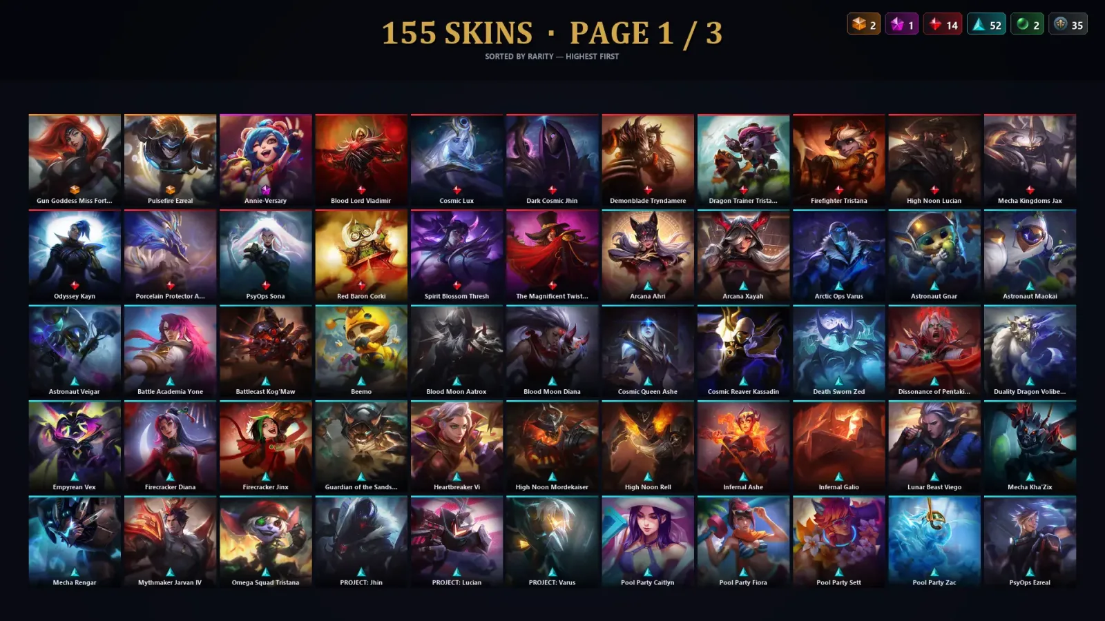 [LoL] | TR | Level 417 | Emerald IV | 172 Champions | 155 Skins | 39,124 BE — LoL account