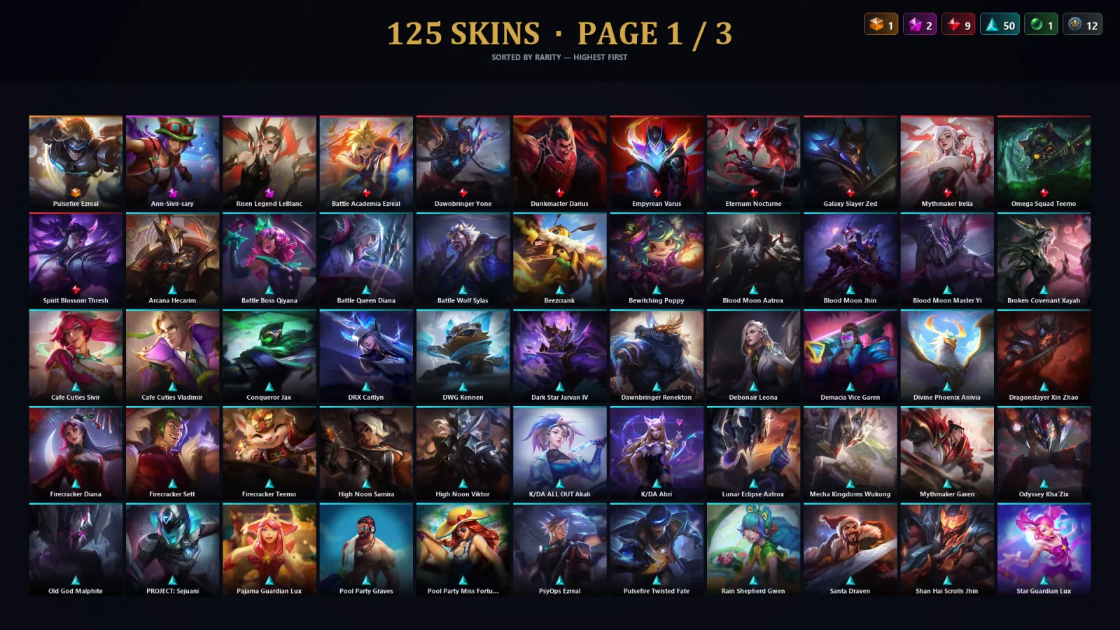 [LoL] | TR | Level 252 | Emerald II | 173 Champions | 93 Skins | 19,070 BE