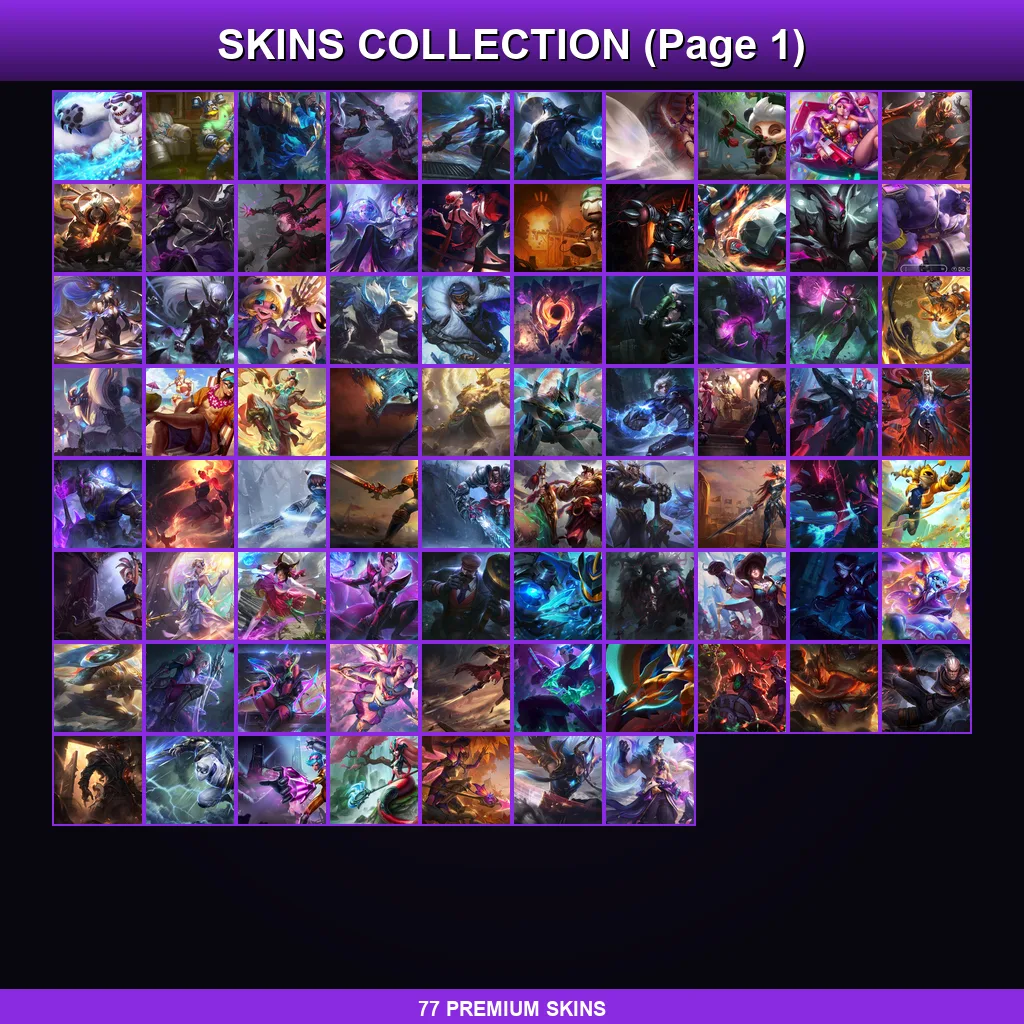 BR | Victorious Sona | Challenger Ahri | Arcade Miss Fortune | Dark Star Malphite | 77 Skin | 170 Champ | Lv67