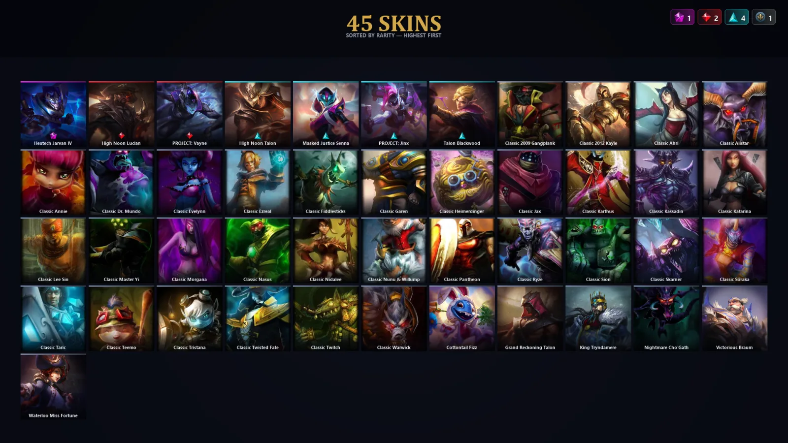 [LoL] | TR | Level 33 | Gold III | 106 Champions | 45 Skins | 38,857 BE