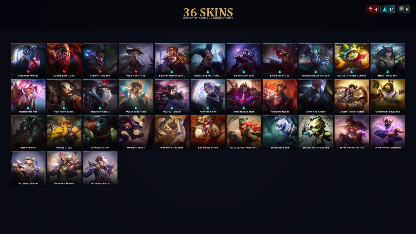 [LoL] | TR | Level 130 | Diamond IV | 156 Champions | 36 Skins | 25,646 BE