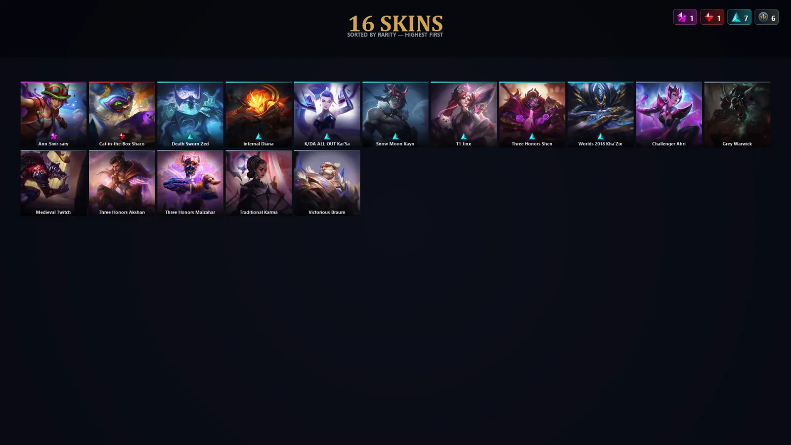 [LoL] | EUW | Level 51 | Diamond I | 69 Champions | 16 Skins | 46,782 BE