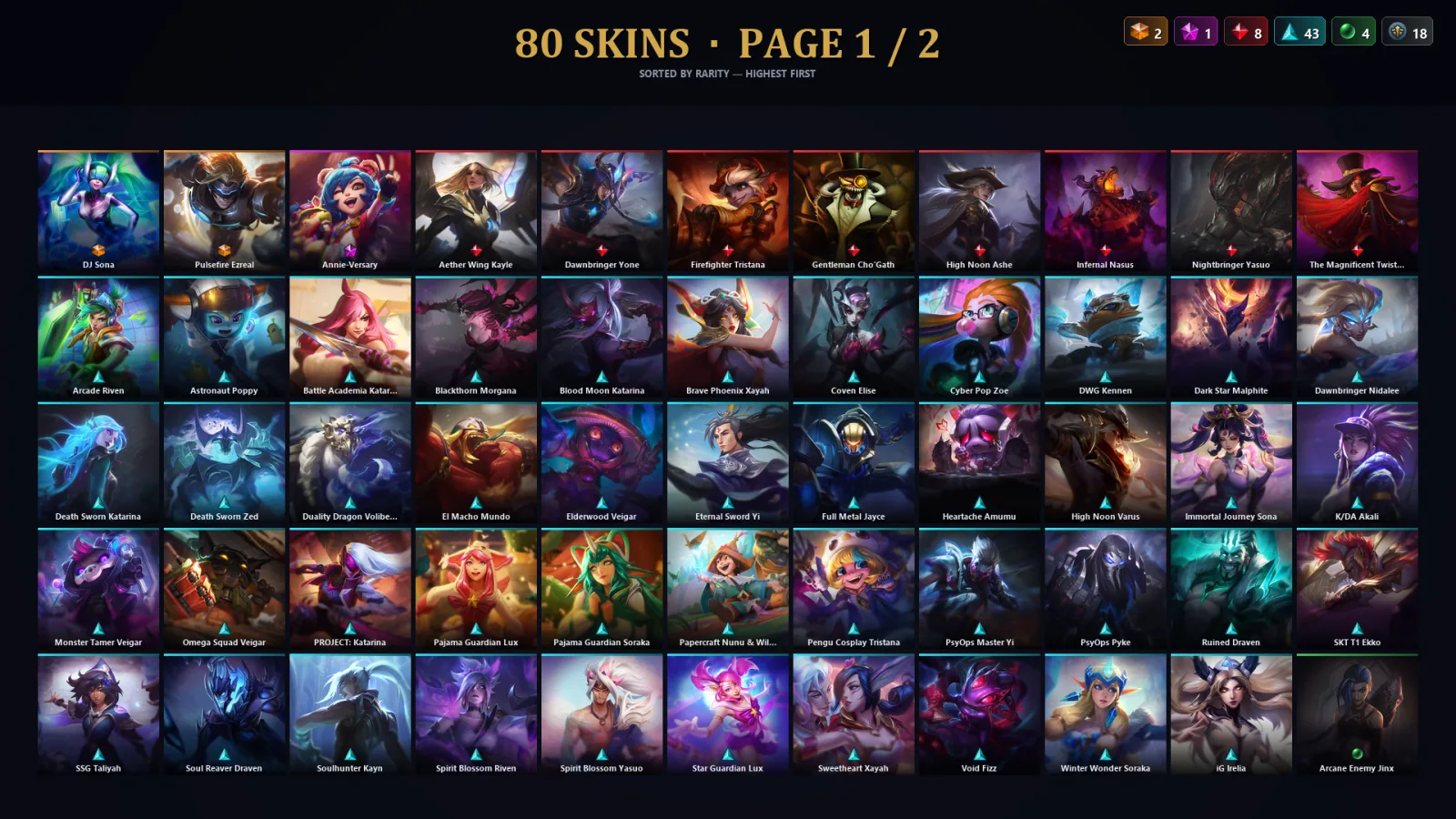 [LoL] | TR | Level 177 | Iron I | 142 Champions | 80 Skins | 17,393 BE