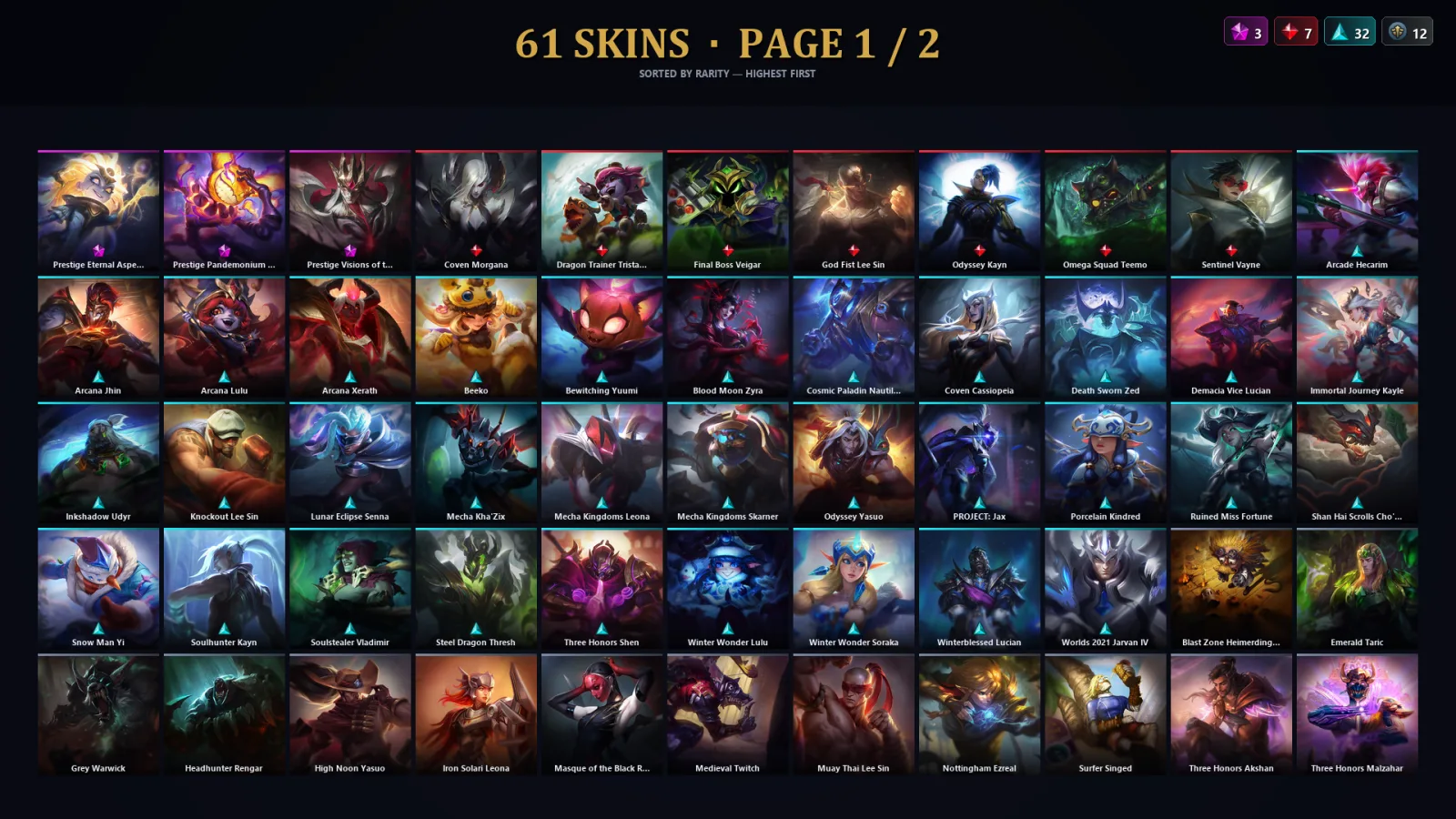 [LoL] | TR | Level 127 | Bronze II | 117 Champions | 61 Skins — Bronze League of Legends