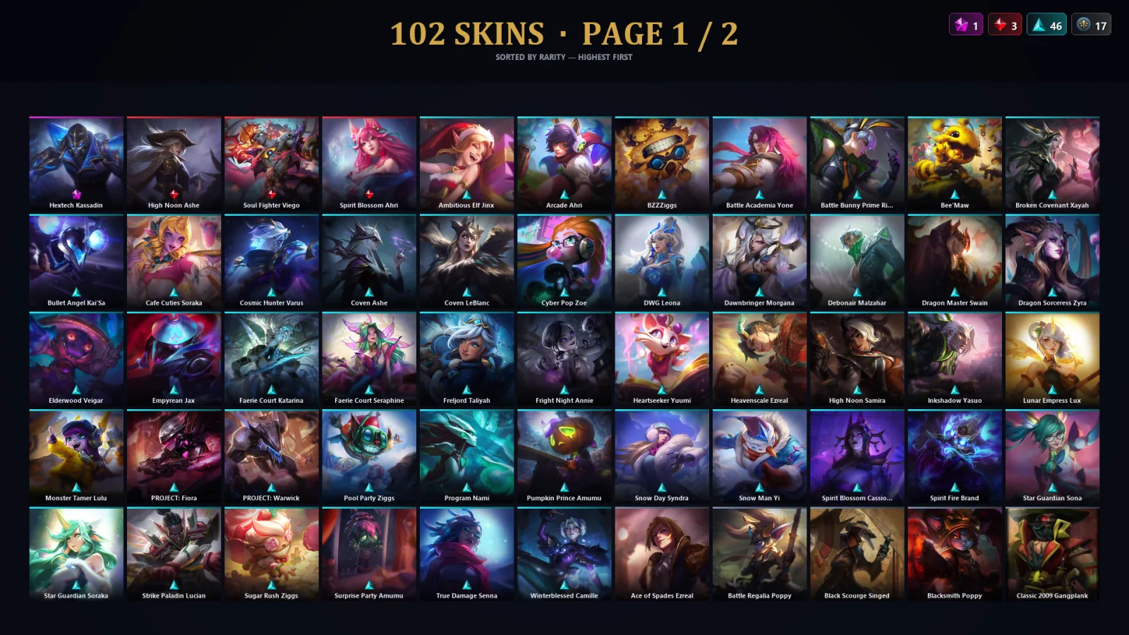 [LoL] | EUW | Level 197 | Platinum III | 119 Champions | 70 Skins