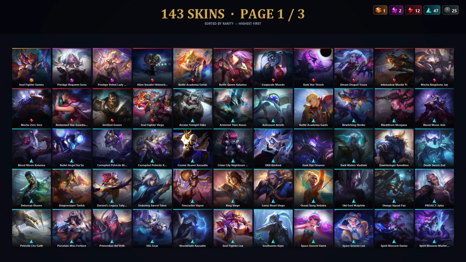 [LoL] | TR | Level 245 | Emerald IV | 167 Champions | 143 Skins
