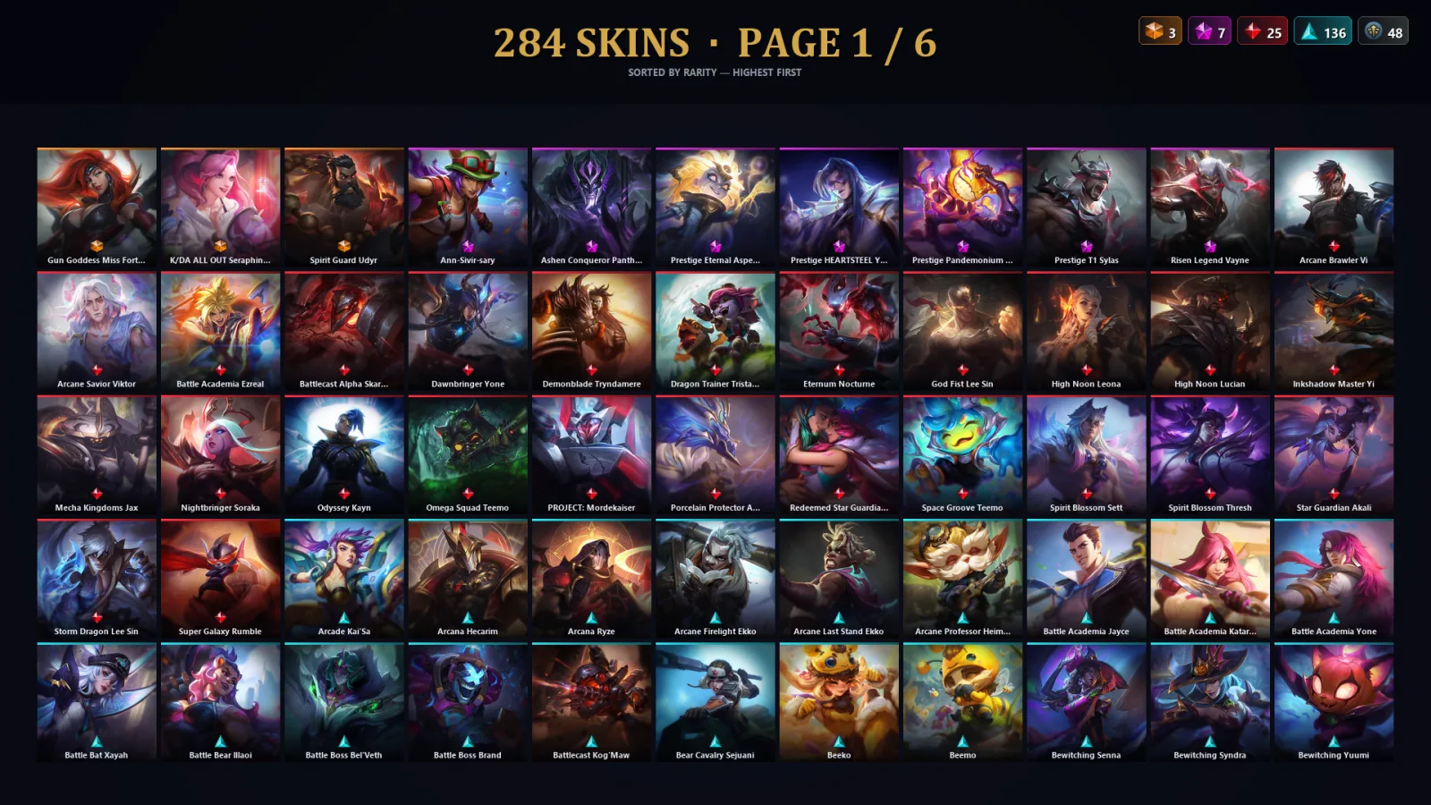 [LoL] | NA | Level 295 | 173 Champions | 252 Skins | 17,631 BE