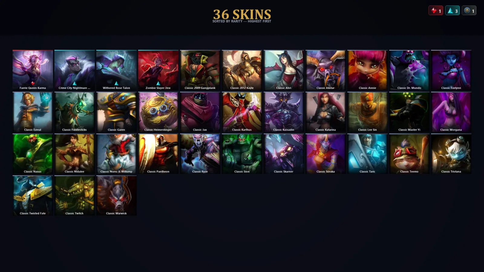 [LoL] | TR | Level 35 | 25 Champions | 36 Skins