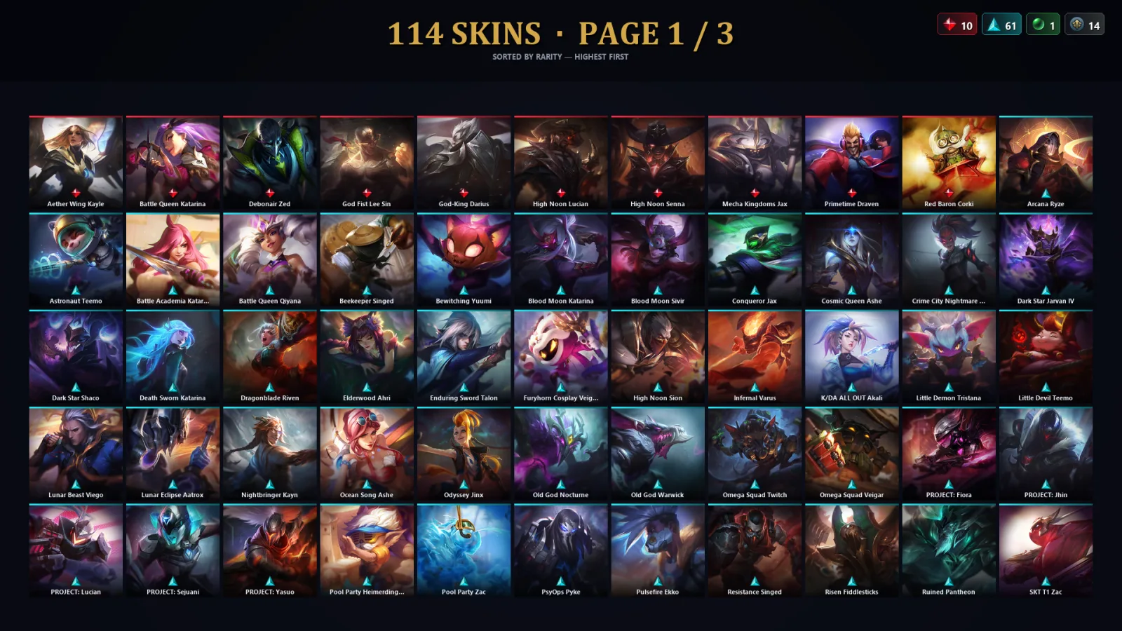 [LoL] | TR | Level 128 | 114 Champions | 82 Skins