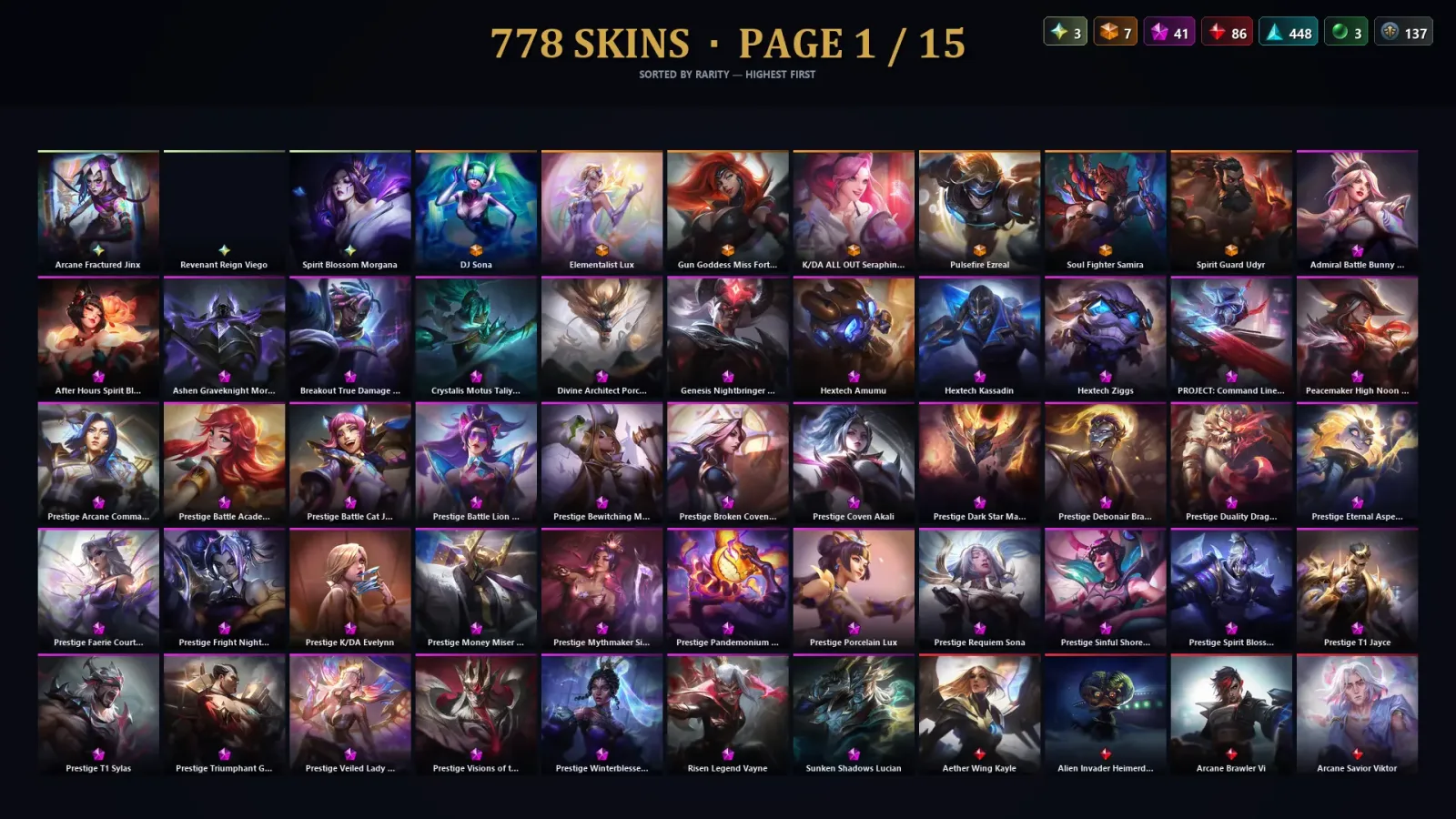 [LoL] | NA | Level 106 | 173 Champions | 778 Skins | 74,946 BE