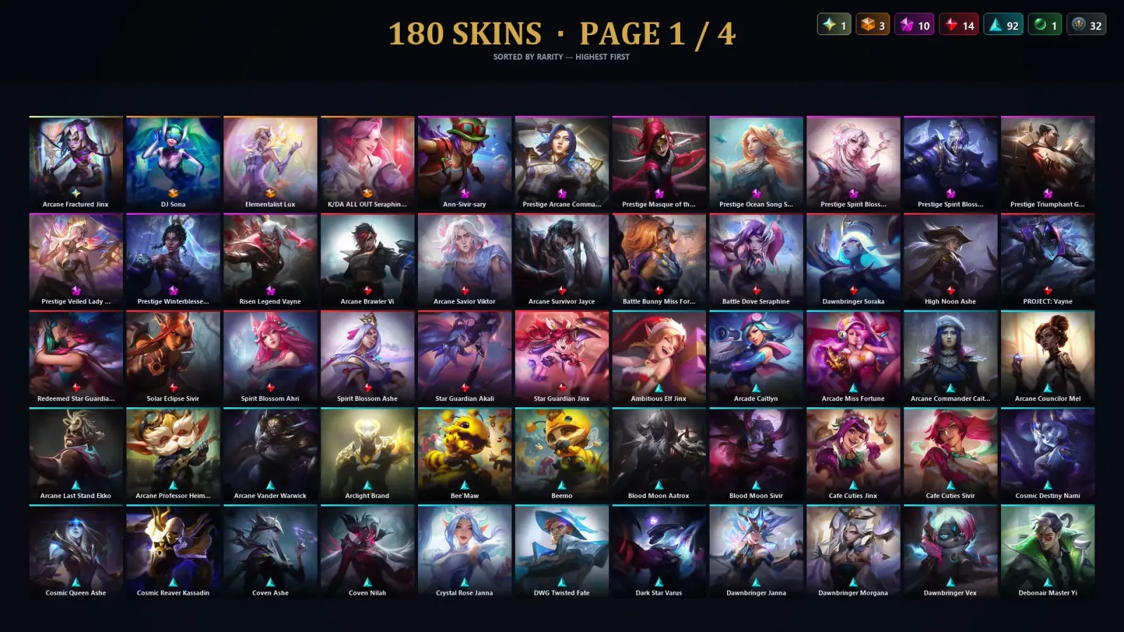 [LoL] | EUW | Level 230 | Bronze II | 172 Champions | 180 Skins | 82,098 BE