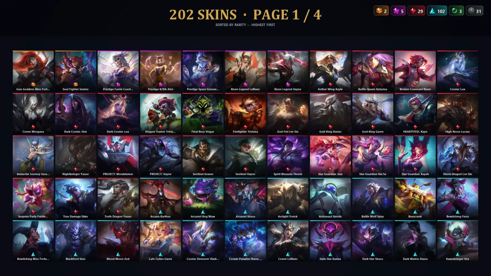 [LoL] | TR | Level 193 | Gold III | 164 Champions | 202 Skins — Edg Viego
