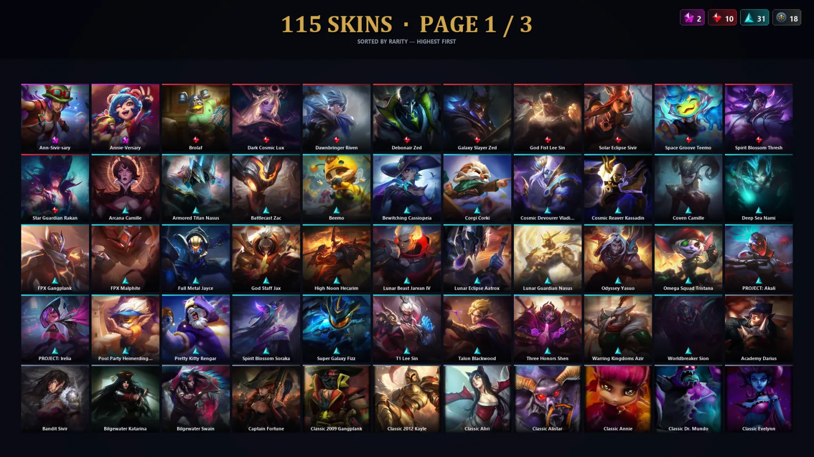 [LoL] | TR | Level 220 | Emerald IV | 173 Champions | 115 Skins | 14,131 BE