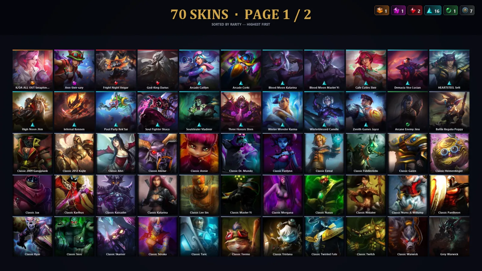 [LoL] | TR | Level 79 | Diamond II | 149 Champions | 38 Skins | 14,851 BE