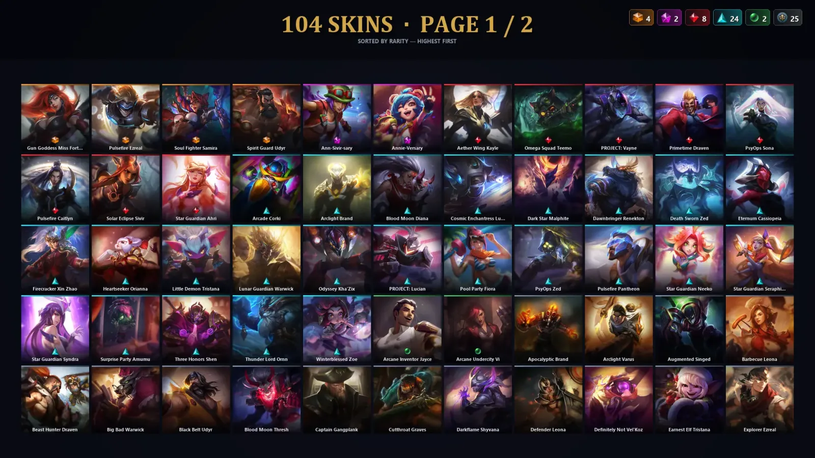 [LoL] | TR | Level 333 | Gold I | 172 Champions | 104 Skins | 29,680 BE — LoL account