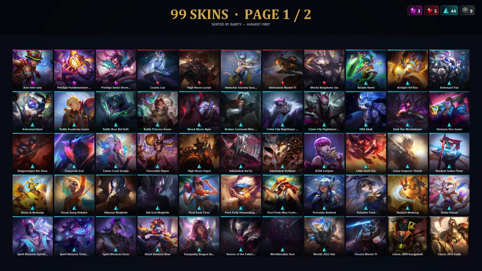 [LoL] | TR | Level 121 | Gold IV | 173 Champions | 67 Skins | 19,863 BE