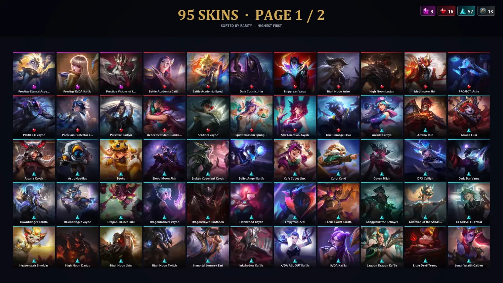 [LoL] | TR | Level 98 | Platinum I | 122 Champions | 95 Skins — LoL account