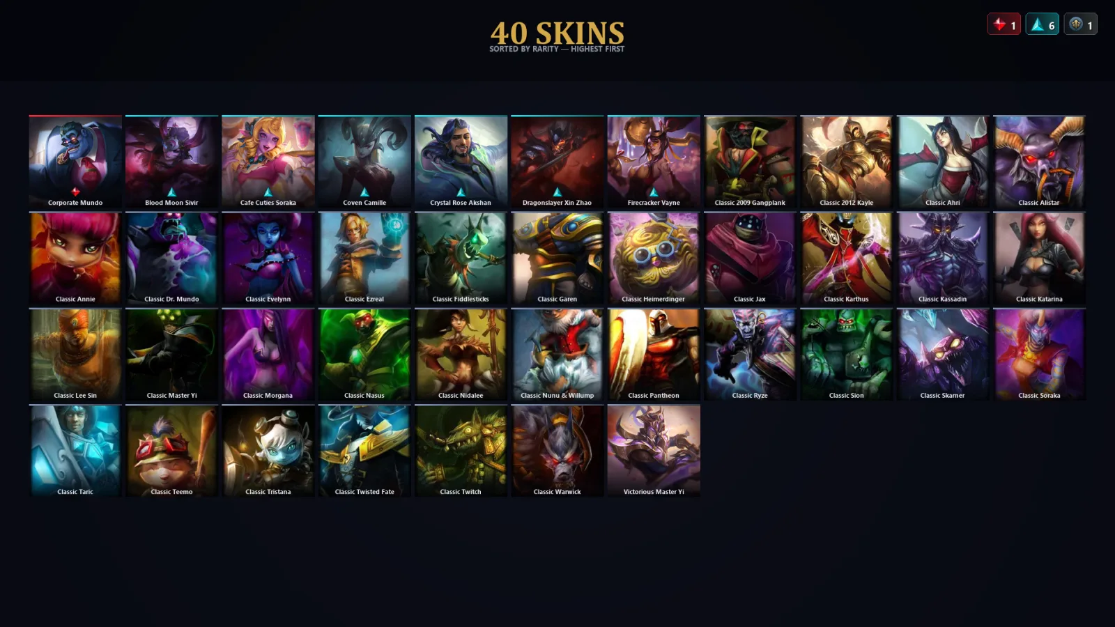 [LoL] | EUW | Level 65 | 50 Champions | 40 Skins