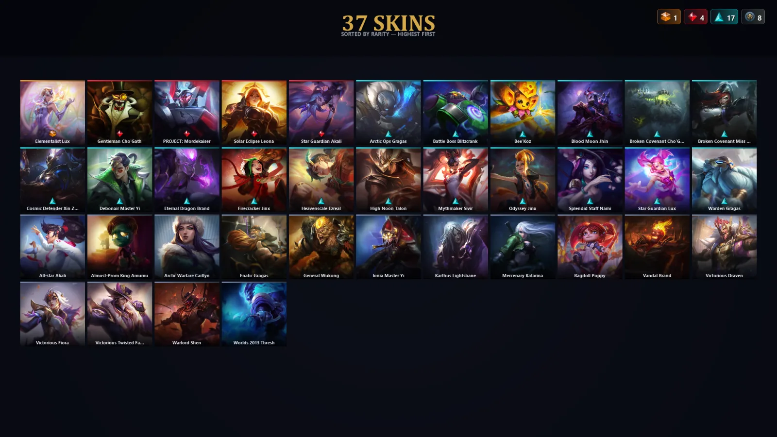 [LoL] | TR | Level 117 | Silver III | 140 Champions | 37 Skins — Silver League of Legends