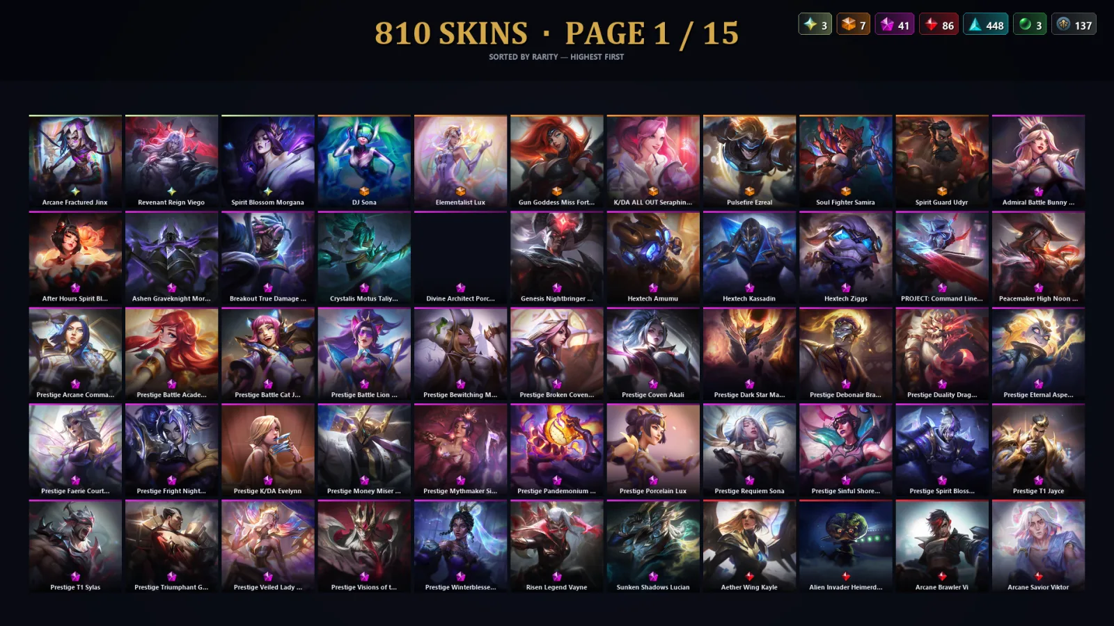 [LoL] | NA | Level 111 | 173 Champions | 778 Skins | 81,696 BE