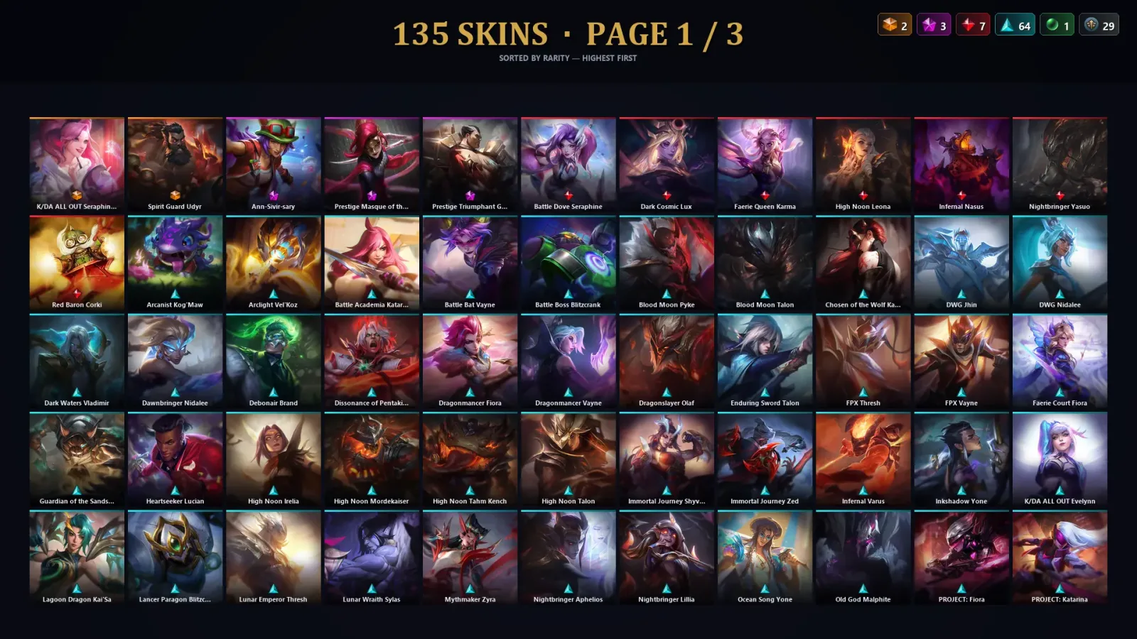 [LoL] | TR | Level 30 | Master | 173 Champions | 135 Skins | 42,129 BE