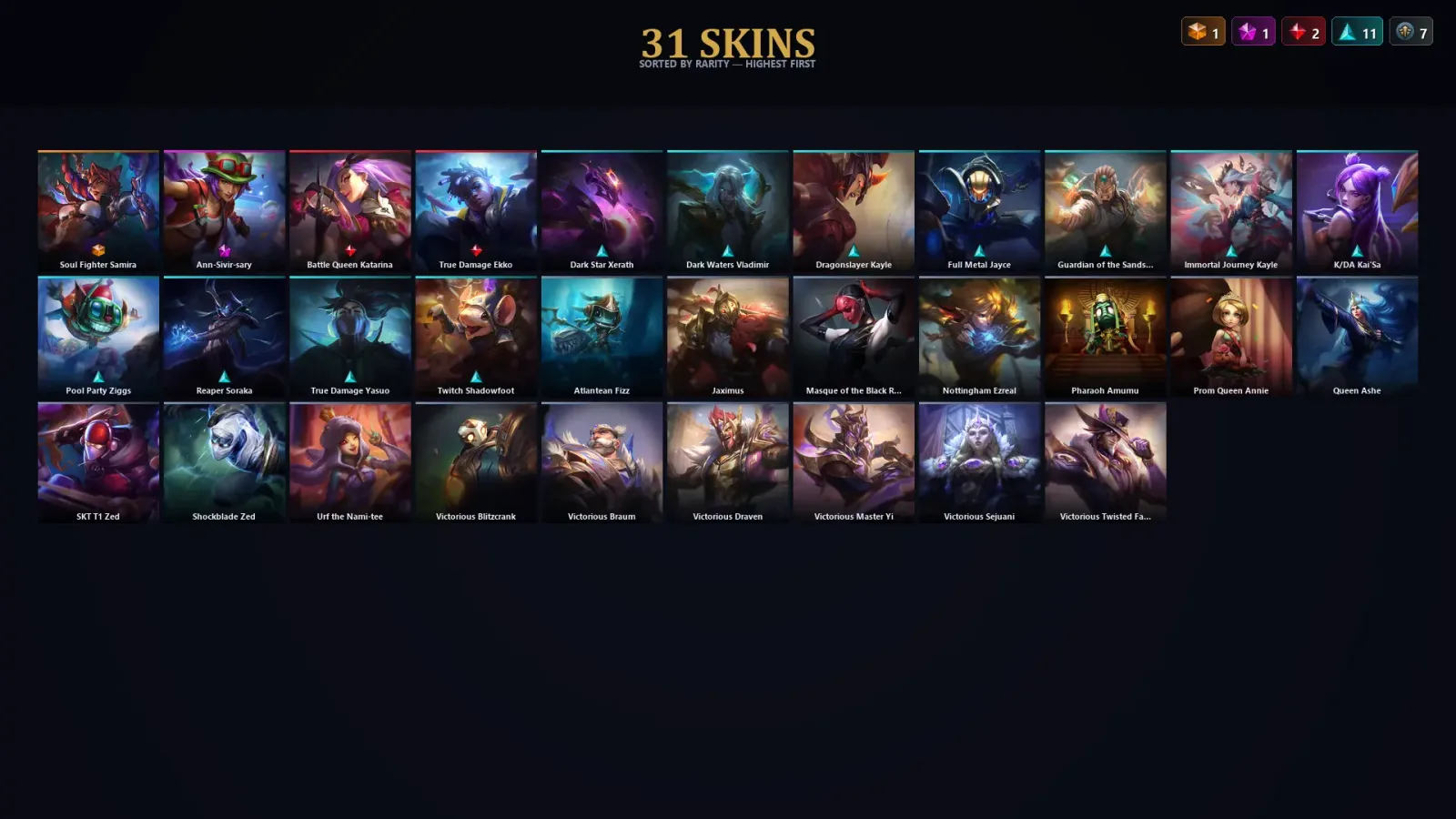 [LoL] | TR | Level 147 | Emerald I | 125 Champions | 31 Skins — LoL account