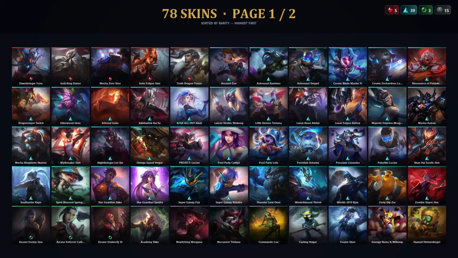 [LoL] | TR | Level 246 | Platinum IV | 171 Champions | 78 Skins | 15,399 BE