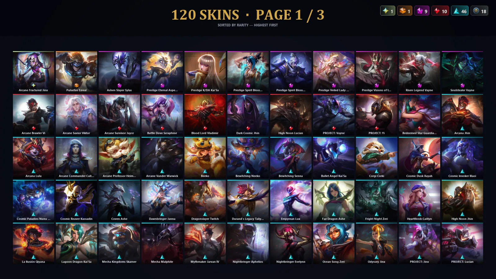 [LoL] | EUW | Level 135 | Emerald III | 173 Champions | 120 Skins | 51,957 BE