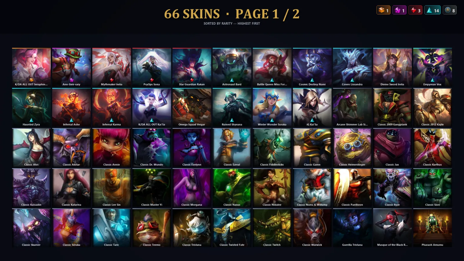 [LoL] | EUW | Level 116 | Diamond III | 104 Champions | 34 Skins | 75,506 BE