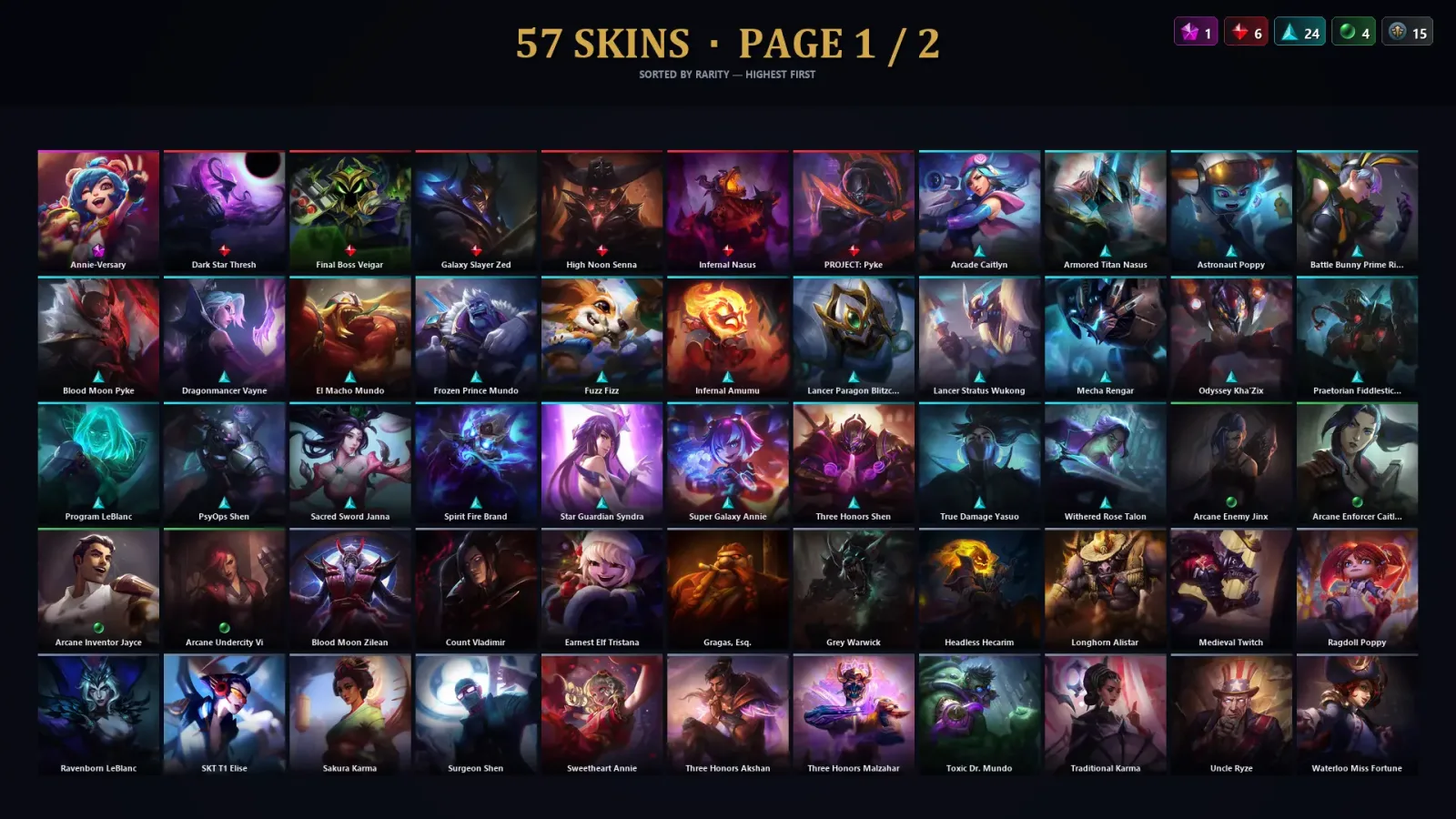 [LoL] | TR | Level 149 | Gold II | 124 Champions | 57 Skins — LoL account