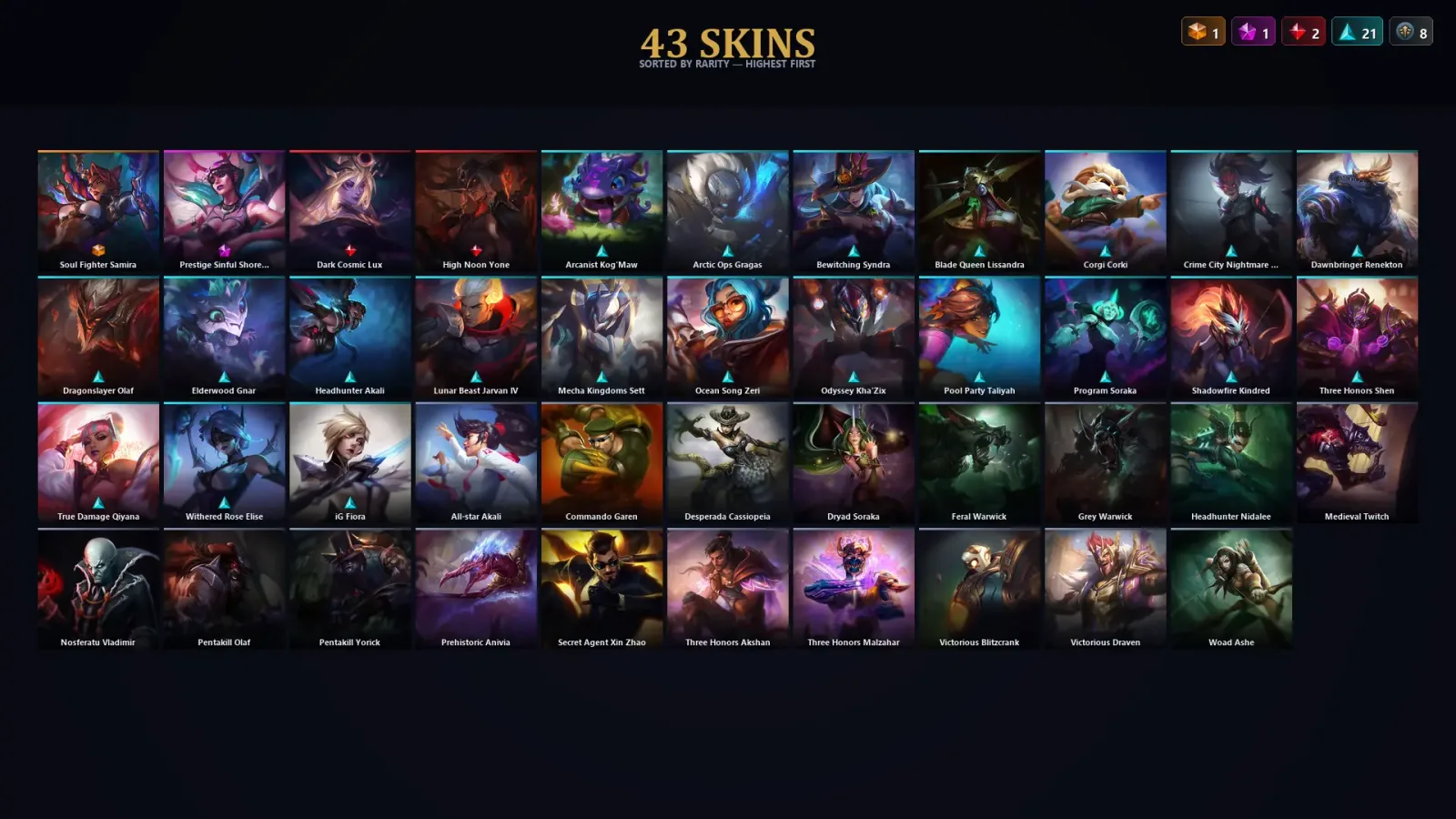 [LoL] | EUW | Level 30 | Master | 119 Champions | 43 Skins | 20,300 BE