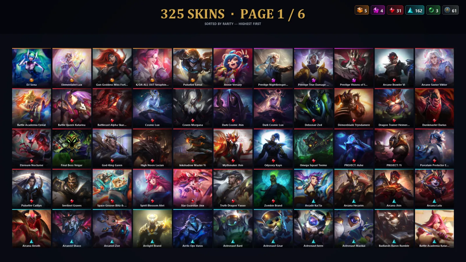 [LoL] | EUW | Level 500 | 173 Champions | 293 Skins | 36,699 BE