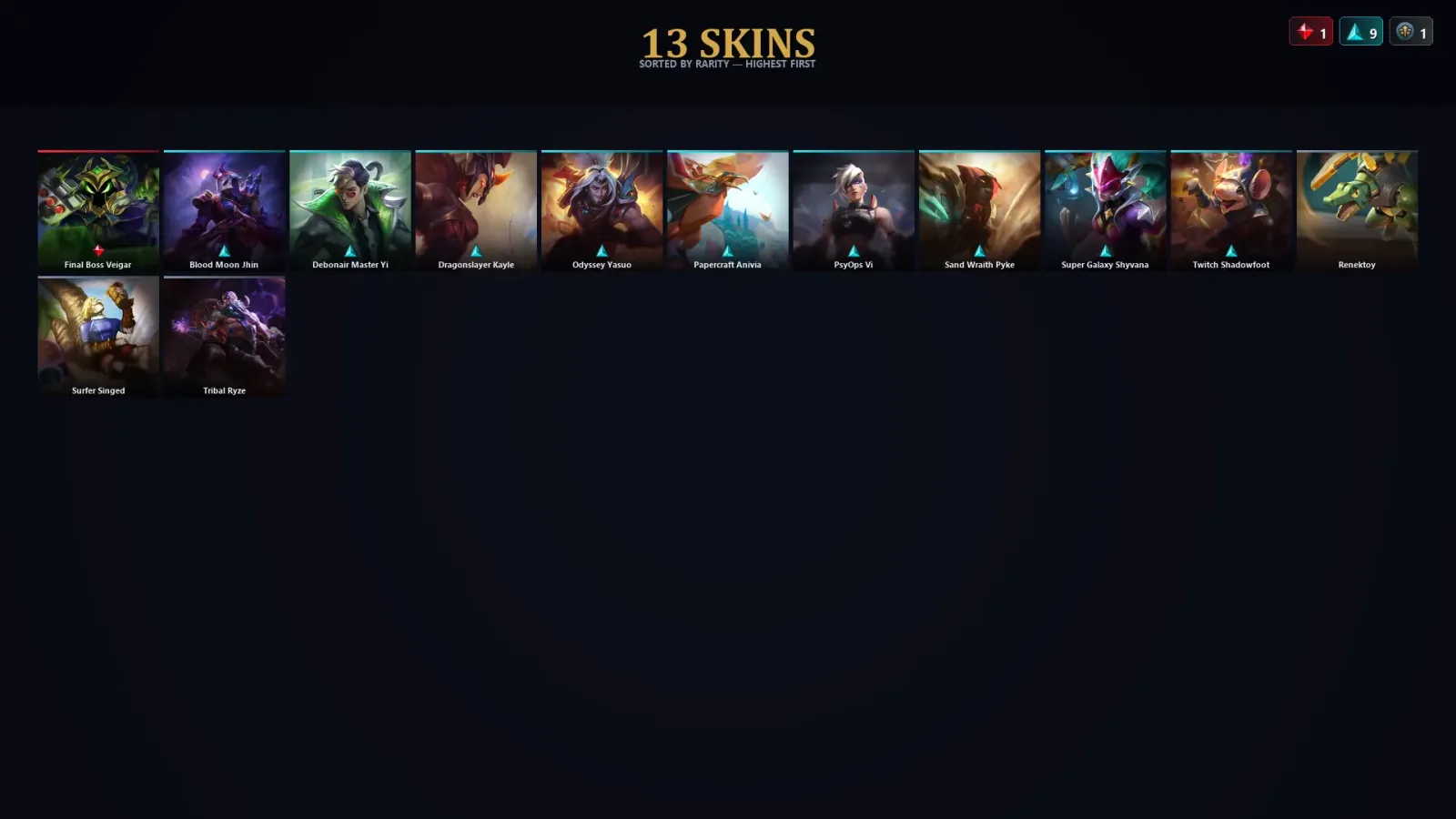 [LoL] | TR | Level 67 | 50 Champions | 13 Skins — LoL account
