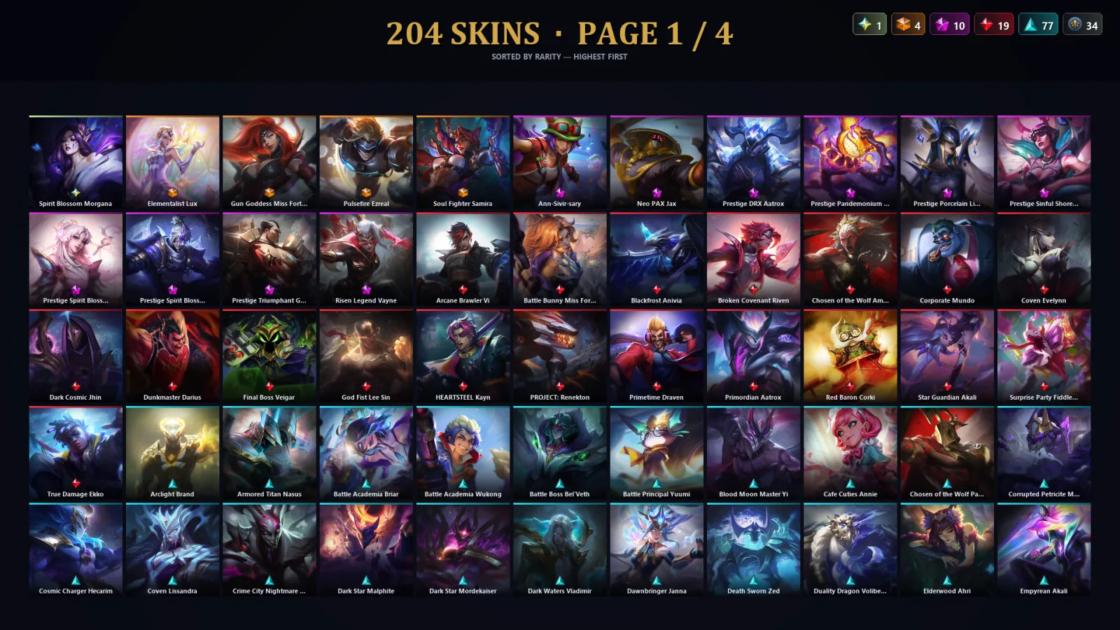 [LoL] | EUW | Level 216 | Diamond I | 173 Champions | 204 Skins